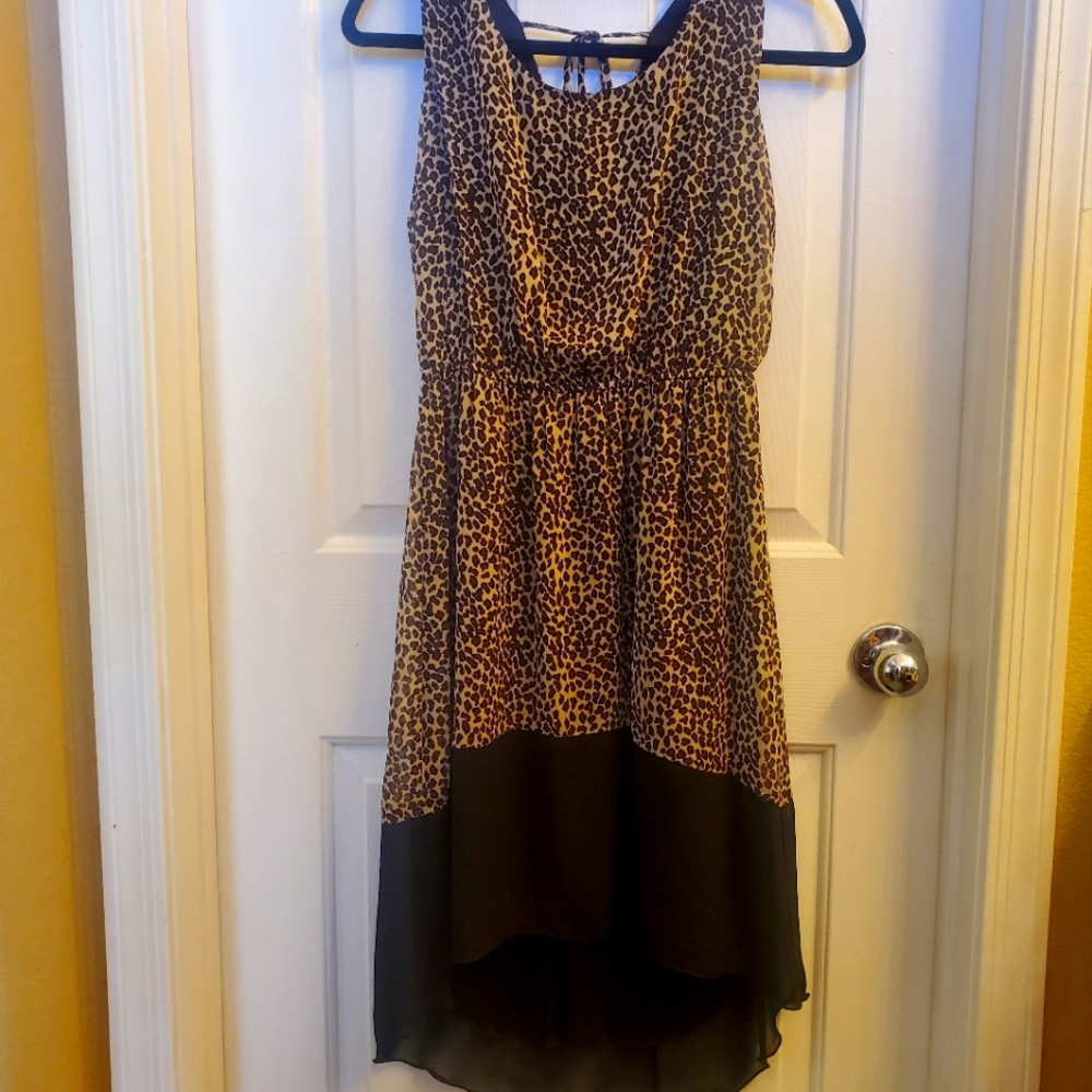 Animal Print hi-low rise dress